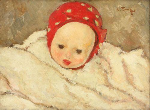 Nicolae Tonitza Cap de copil France oil painting art